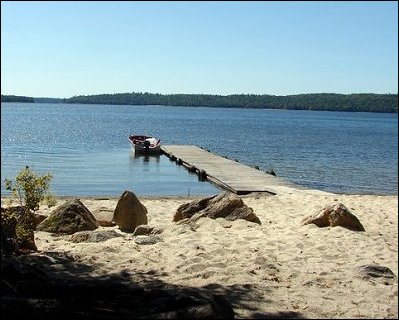 Sparkling sand beach.